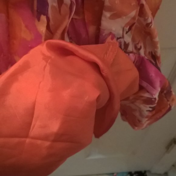 Adrianna Papell Orange/Pink Sleeveless Dress 10 - Picture 6 of 8